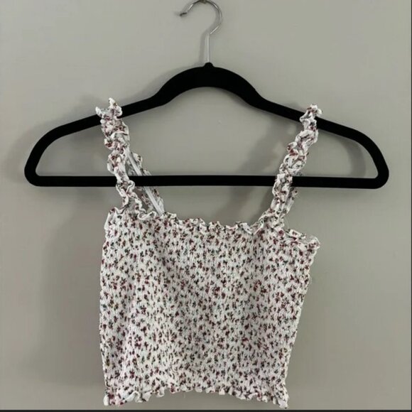 White / Pinkish floral tank - Picture 1 of 3
